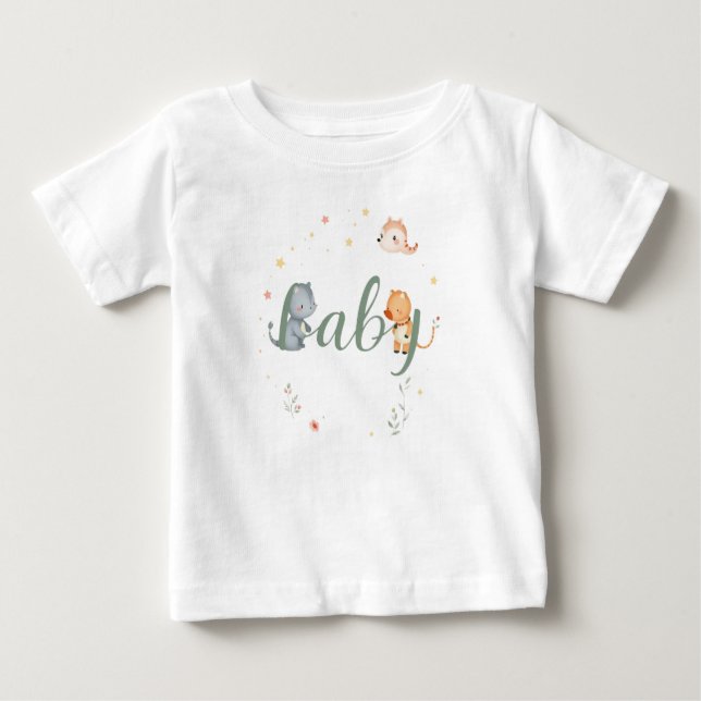 Niedliche Babytiere - Geburtshilfedesign Baby T-shirt (Vorderseite)