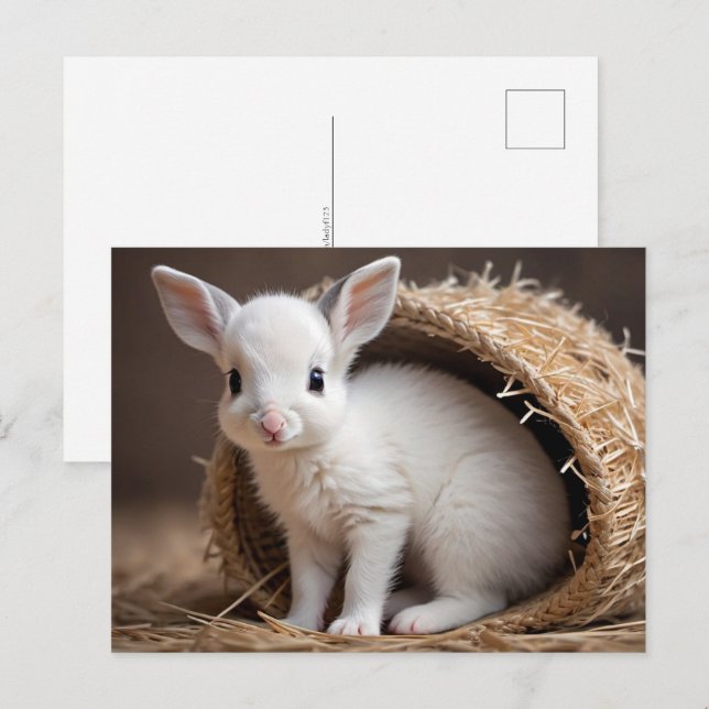 Niedliche Babytiere, Postüberquerung Postkarte (Vorne/Hinten)