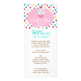 Niedliche Bäckerei Cupcake Polka Dot 3 Werbekarte