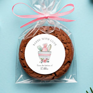 Niedliche Backtriebmittel auf Weiß Runder Aufkleber