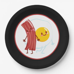 niedliche Bacon Eier Frühstück Pappteller