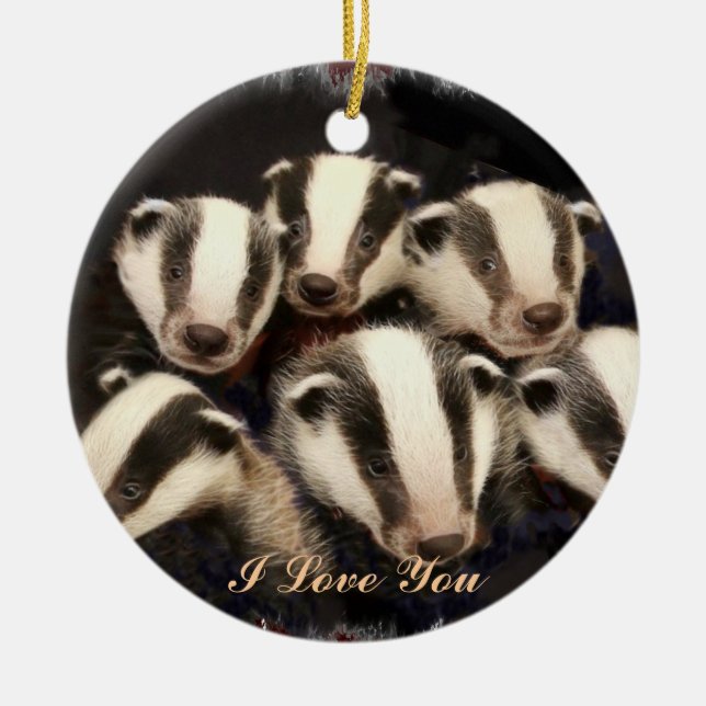 Niedliche Badger Cubs Keramikornament (Vorne)
