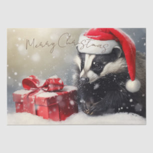 Niedliche Badger Winterweihe Seidenpapier