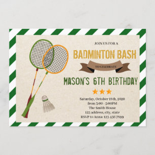 Niedliche Badminton-Party Einladung