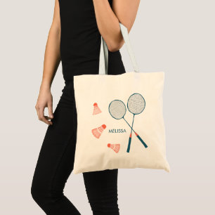 Niedliche Badmintonillustration fertigen Tragetasche