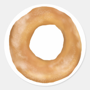 Niedliche "BAGEL" Hand bemalt Runder Aufkleber