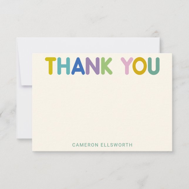 Niedliche bakterielle, moderne Typografie Dankeskarte (Vorderseite)