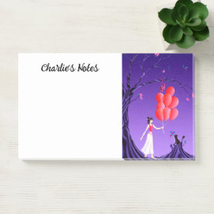 Niedliche Ballerina & Cat Night Sky - Nachhinweise Post-it Klebezettel