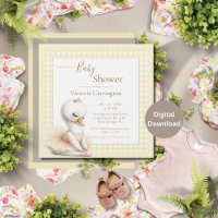 Niedliche Ballerina Gelbe Karierte Babydusche Einl