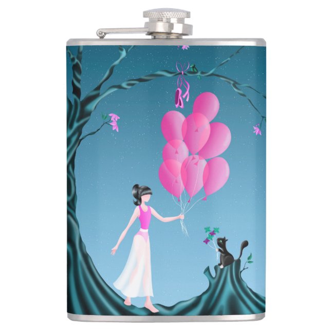 Niedliche Ballerina Heist Hip Flask Flachmann (Vorderseite)