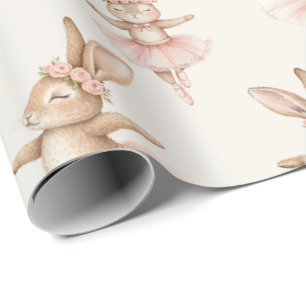 niedliche Ballerina Kaninchen in rosa Tutus Geschenkpapier