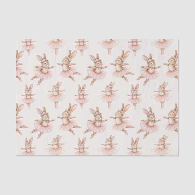 niedliche Ballerina Kaninchen in rosa Tutus Seidenpapier (Vorderseite)