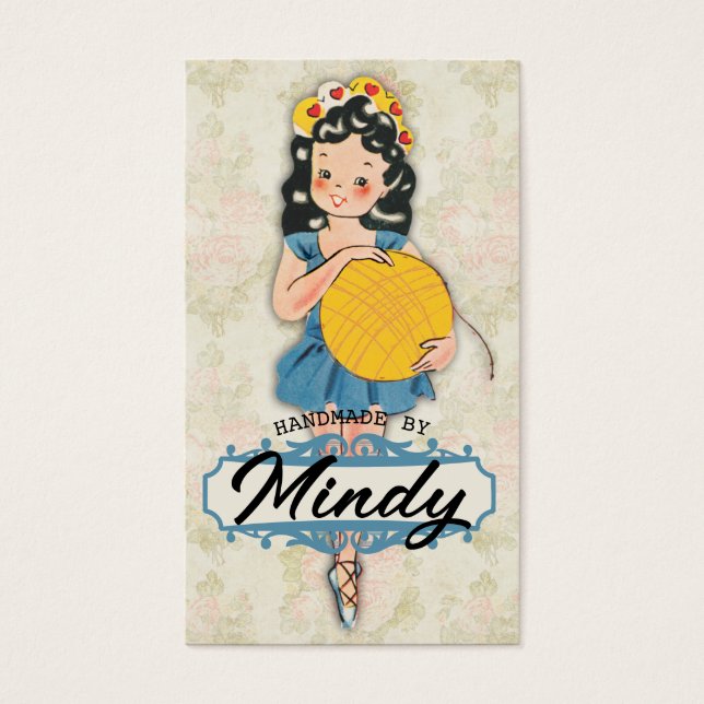 Niedliche Ballerina Strickkiste aus Garn (Vorderseite)