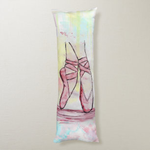 Niedliche Ballet Schuhskizze Wasserfarbe Handgezei Seitenschläferkissen