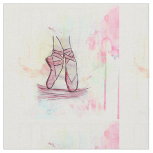 Niedliche Ballet Schuhskizze Wasserfarbe Handgezei Stoff