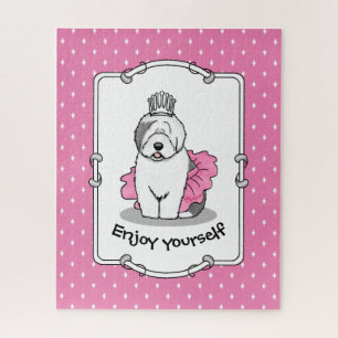 Niedliche Ballettprinzessin Alt-Englisch Sheepdog Puzzle
