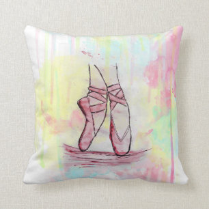 Niedliche Ballettschuh-Skizze Watercolorhand Kissen