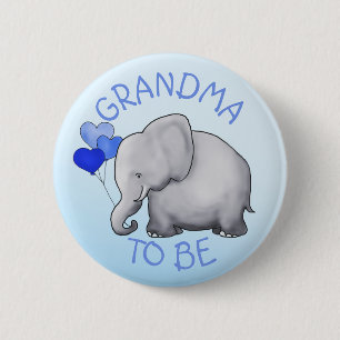 Niedliche Ballon-Elefant-Baby-Dusche Button