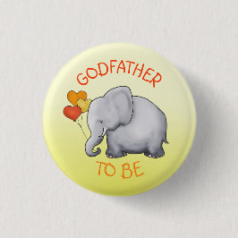 Niedliche Ballon-Elefant-Baby-Dusche Pate-Zu-Ist Button