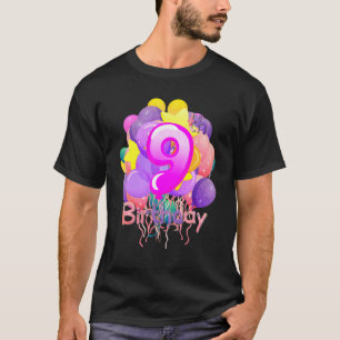 Niedliche Ballons 9. Jahre Neun Geburtstagsjahr T-Shirt
