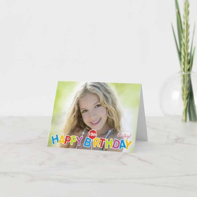 Niedliche Balloon Happy Birthday Card jedes Alter Karte (Vorderseite)