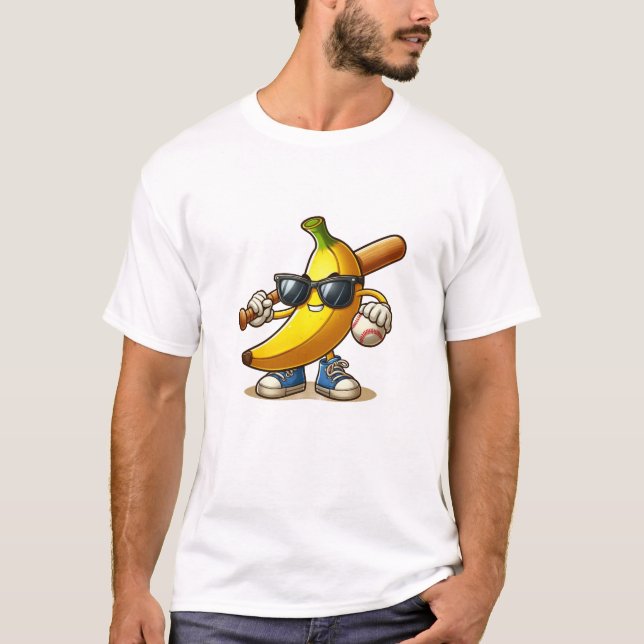 Niedliche Bananen, die Baseballbutt für Baseball h T-Shirt (Vorderseite)