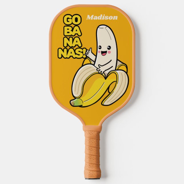 Niedliche Bananen individuelle Name Pickleball Pad Pickleball Schläger (Vorderseite)