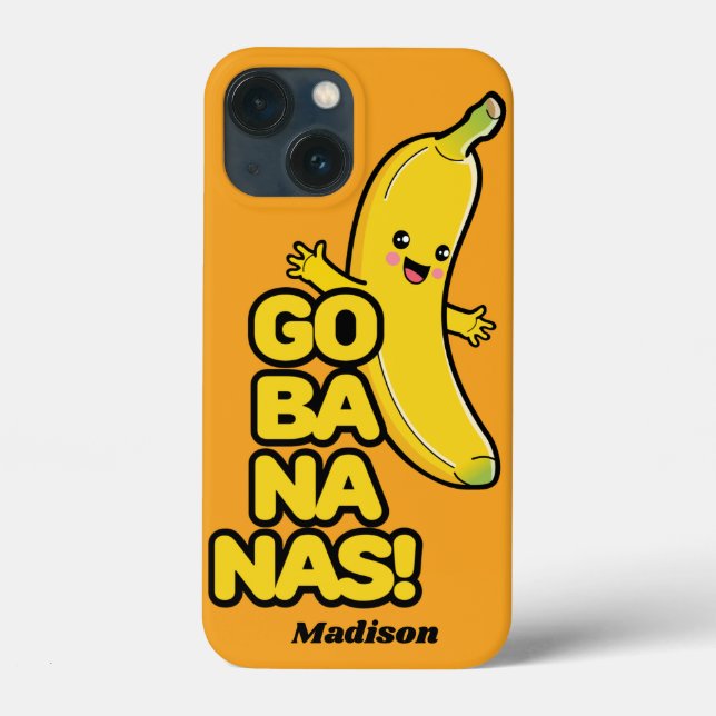 Niedliche Bananen-individuelle Name-Telefonfälle Case-Mate iPhone Hülle (Rückseite)