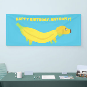 Niedliche Bananenhunde - Kundenspezifisches Party Banner