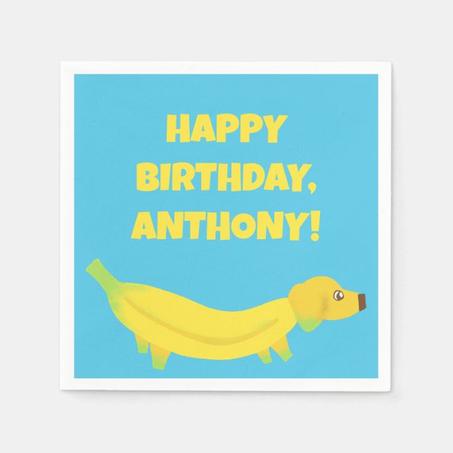 Niedliche Bananenhunde - Kundenspezifisches Party Serviette (Vorderseite)
