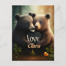 Niedliche Bären, die in der Liebe umarmt werden Postkarte