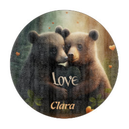 Niedliche Bären in der Liebe Schneidebrett