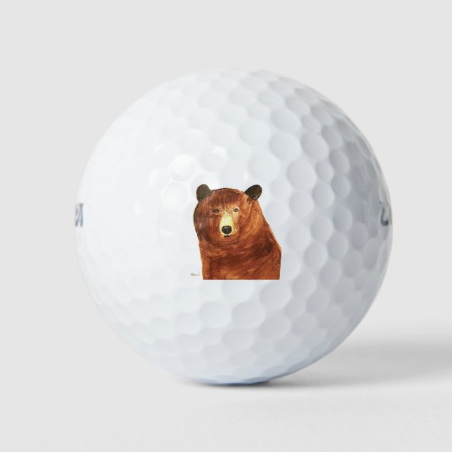 Niedliche Bärenart, gegrizzelt Golfball (Vorderseite)