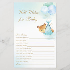 Niedliche Bärenballoons - Wünsche für Babydusche