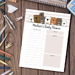 Niedliche Bärenbären, täglich Personalisiert Notizblock<br><div class="desc">Personalisieren Sie dieses Planer-Notizblock einfach mit Ihrem individuelle Name und Ihren Titeln. Das Design umfasst eine Reihe niedlicher handgezeichnet Cartoon-Bären.</div>