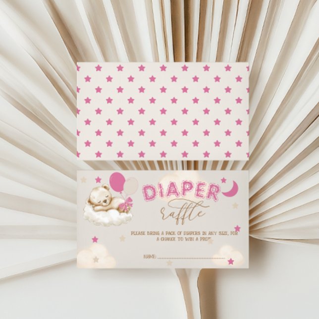 Niedliche Bärenblasen Rosa Windelwölfe Begleitkarte (Von Creator hochgeladen)