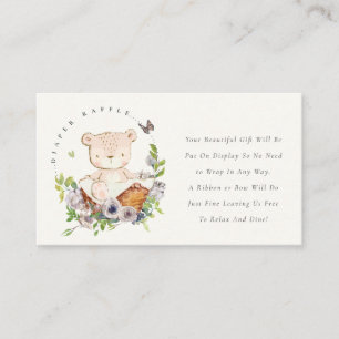 Niedliche Bärendusche Blume Körbchen mit grünem Di Begleitkarte