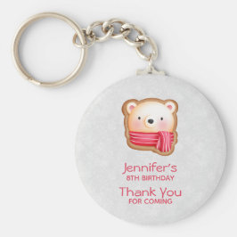 Niedliche Bärenfront Roter Scarf & Rosy Cheeks Gas Schlüsselanhänger