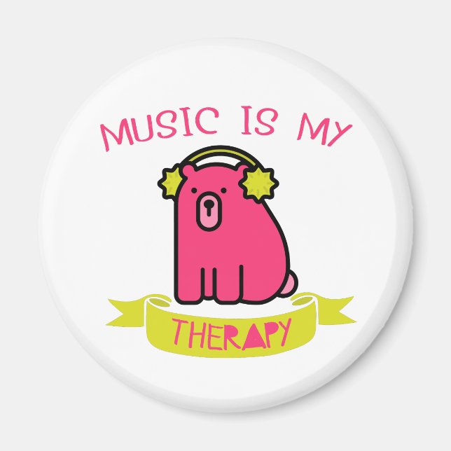 Niedliche Bärenmusik ist My Therapy Slogan Kühlsch Magnet (Vorne)