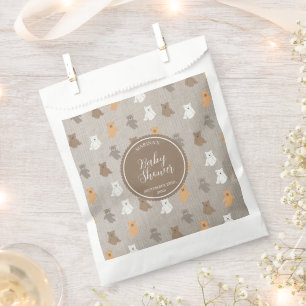 Niedliche Bärenmuster-Babydusche Geschenktütchen