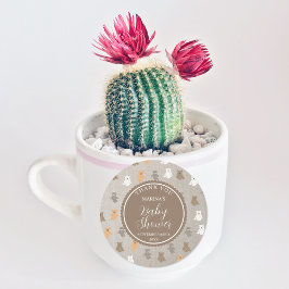 Niedliche Bärenmuster-Babydusche Runder Aufkleber