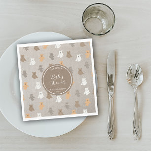 Niedliche Bärenmuster-Babydusche Serviette