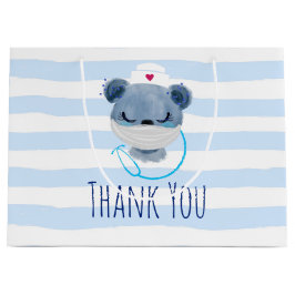 Niedliche Bärenschwester mit einer medizinischen M Große Geschenktüte