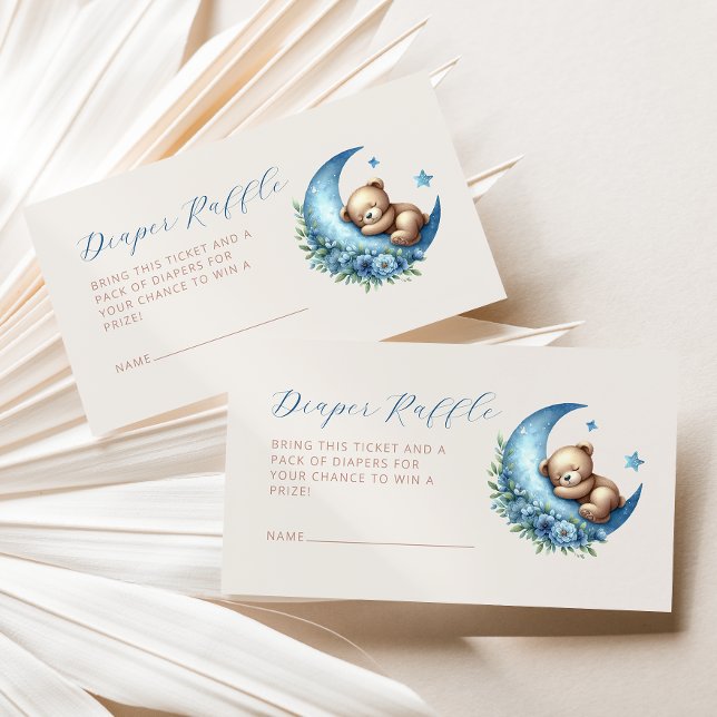 Niedliche Bärentaucher-Windeln Blue Moon Boy Babyd Begleitkarte (Von Creator hochgeladen)