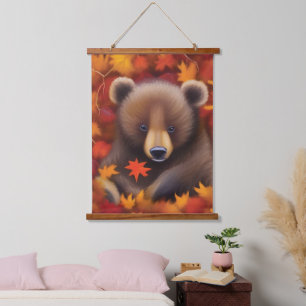 Niedliche Bärenwand Wandteppich Mit Holzrahmen