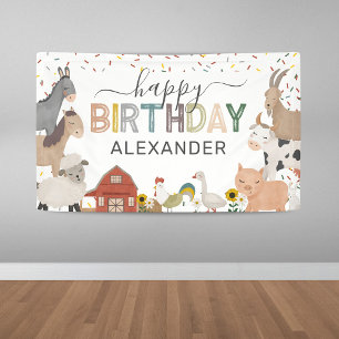 Niedliche Barnyard Farm Geburtstag Banner