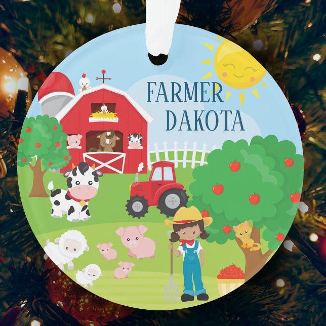 Niedliche Barnyard Tiere, Bauer Girl Weihnachten Ornament (Von Creator hochgeladen)