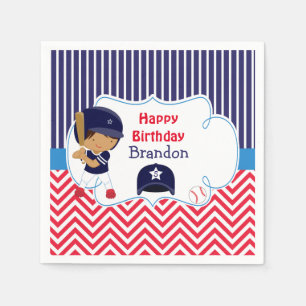 Niedliche Baseball American Boy Birthday Party Serviette