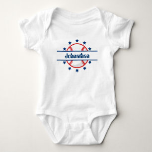 Niedliche Baseball-Sportarten tragen den Namen Bab Baby Strampler