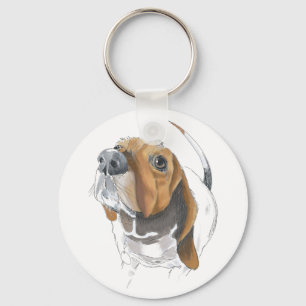 Niedliche Basset Hound Liebhaber Nah Up Schlüsselanhänger